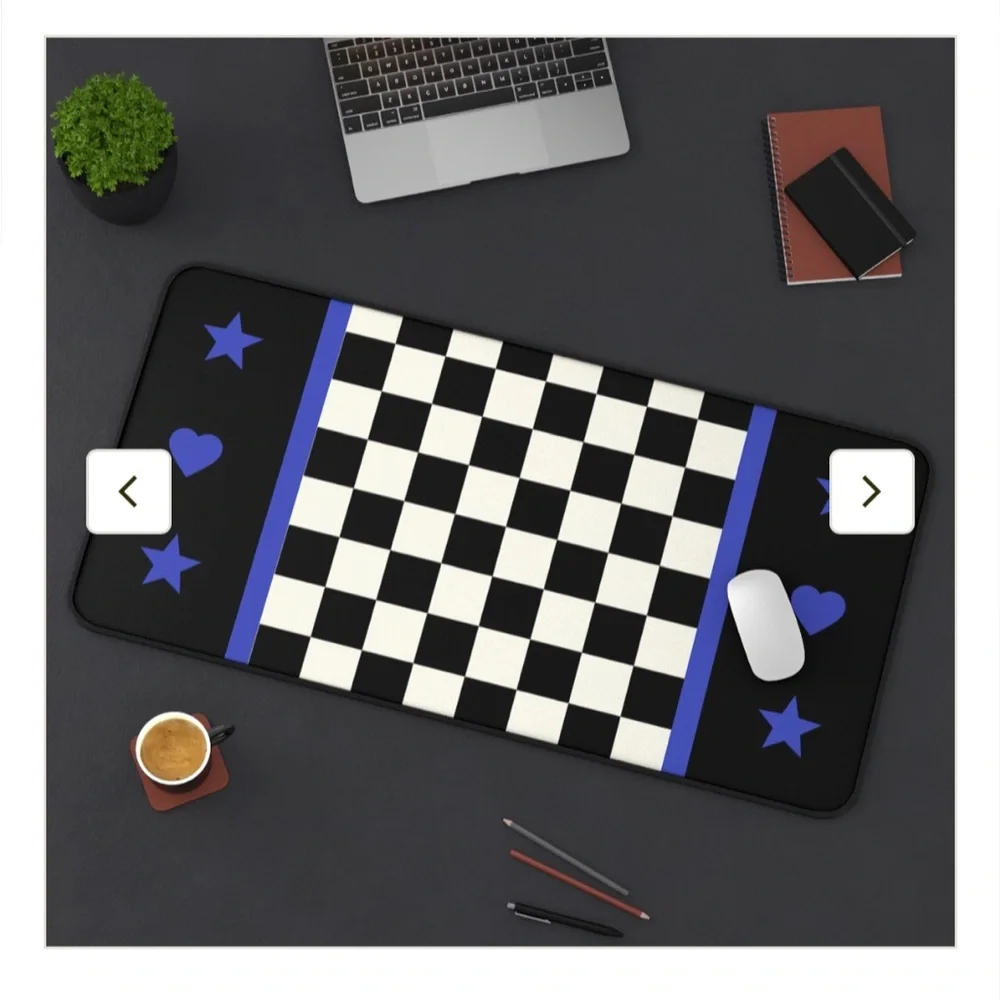 Mousepad, Desk Mat and Chessboard 3 Size Option 16”x 32”, 12 x 22”, 12” x 18”